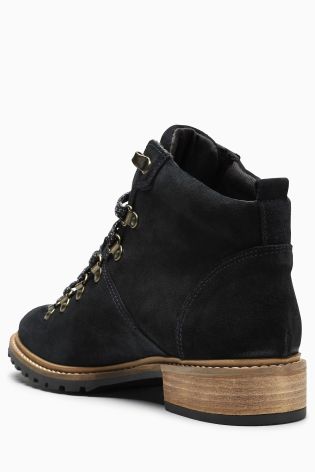 Leather Lace Up Hiker Ankle Boots
